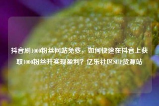 抖音刷1000粉丝网站免费，如何快速在抖音上获取1000粉丝并实现盈利？亿乐社区SUP货源站